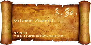 Kelemen Zsanett névjegykártya